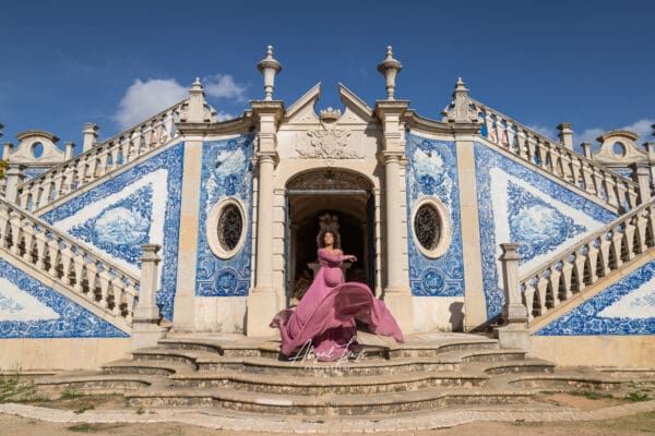Destination Maternity Photography Image in a palace in Portugal