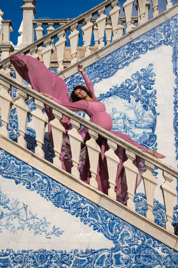 Editorial Pregnancy photography in a destination of your choice. Image shot in Portugal Palace of Estoi